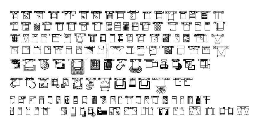 Furniture Elevation Layout in AutoCAD CAD Block File