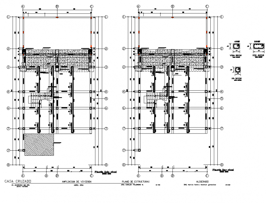 Detail house raised and extension plan and elevation autocad file