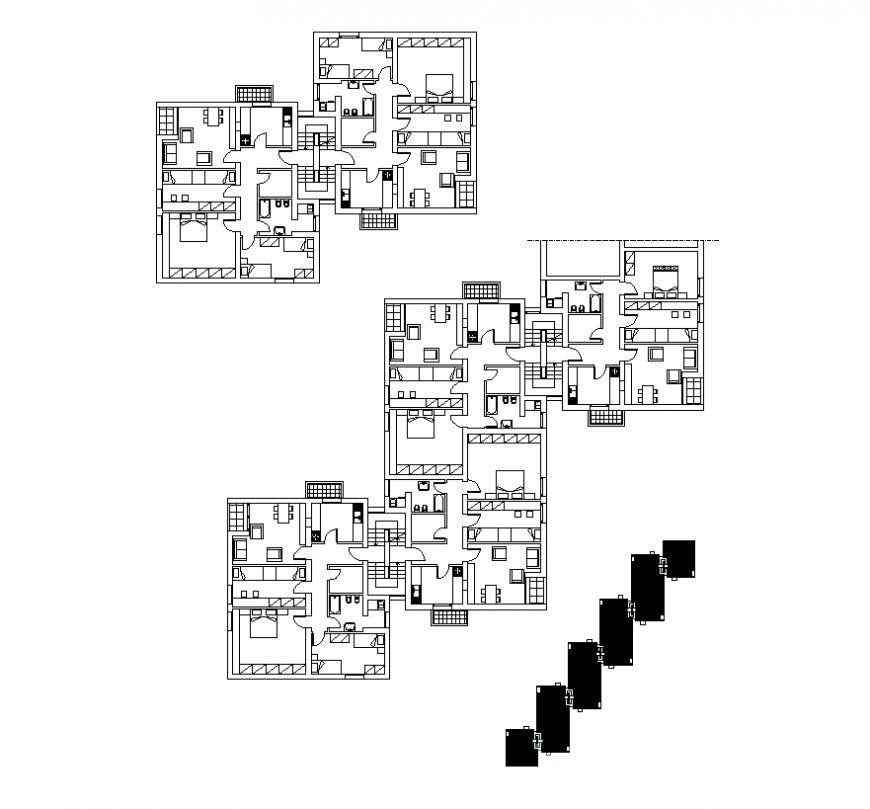 Detail housing structure plan and elevation autocad file
