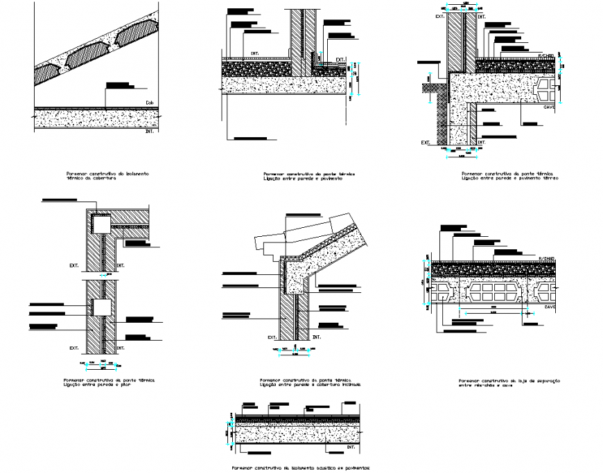 Detail in wall section autocad file
