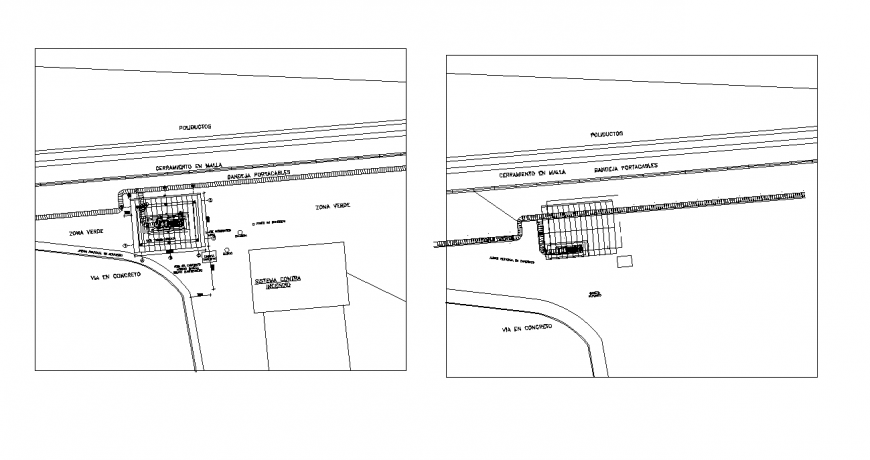 Detail industrial structure elevation and plan layout file