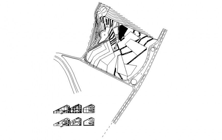 Detail landscaping area detailing in dwg format