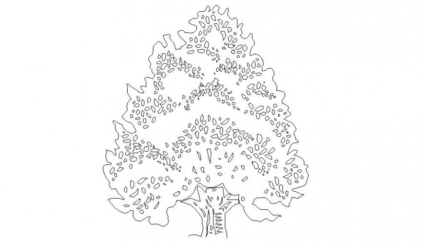 Detail landscaping trees and plants drawing in autocad