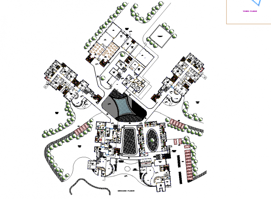 Detail layout hospital commercial building plan autocad file