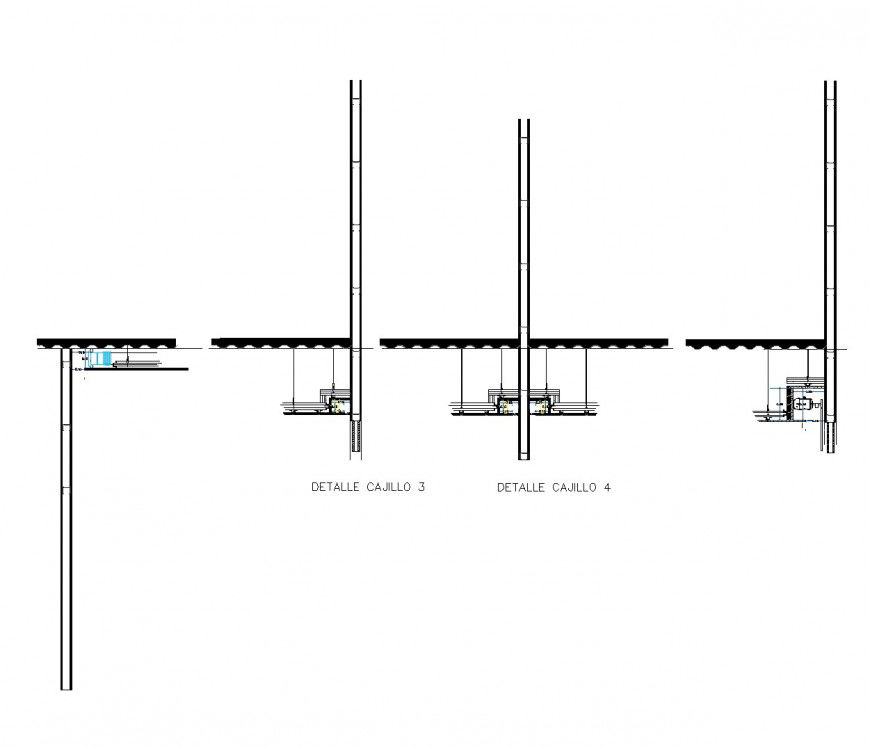 Detail light in boxes plan autocad file