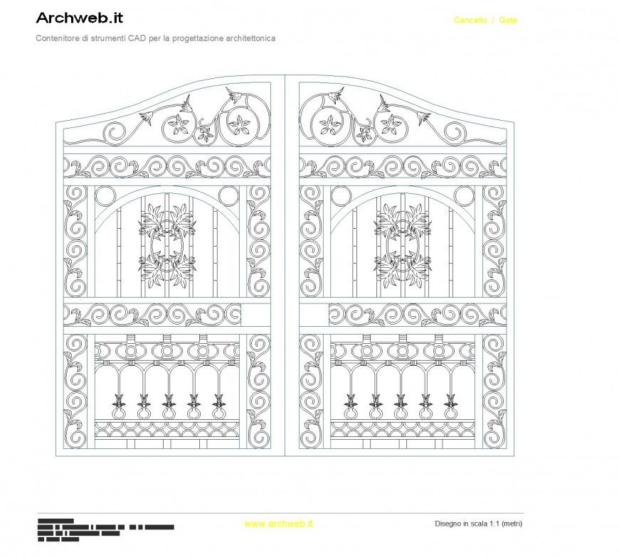 Detail main gate plan layout file
