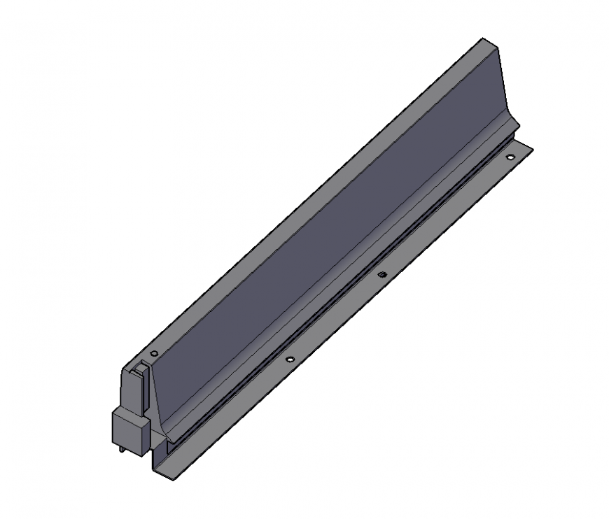 Detail mechanical door steel bracket elevation 3d model autocad file