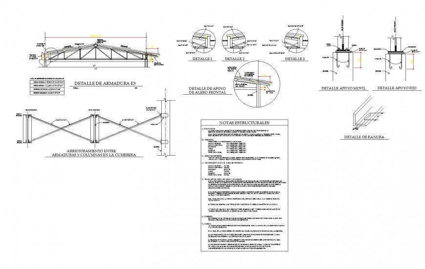 Detail metallic roof plan and section autocad file