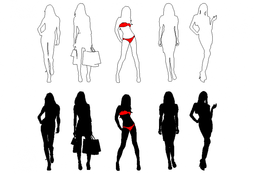 Detail Model girl’s elevation layout file