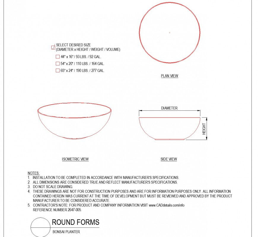 Detail of  Round forms plan layout file
