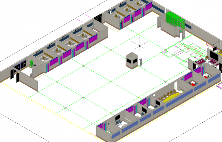 Detail of 3 D cabin modal autocad file