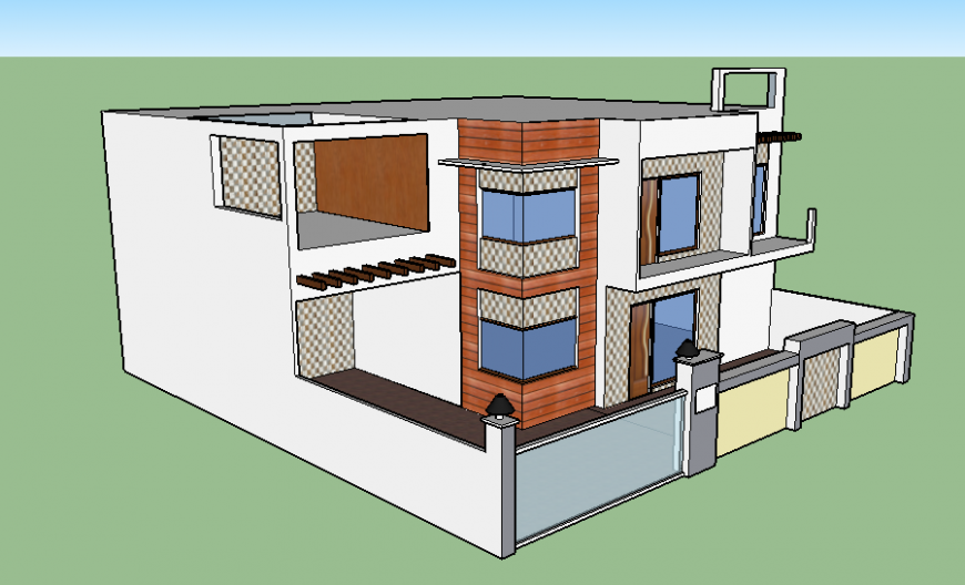 Detail of 3 d house modal layout file