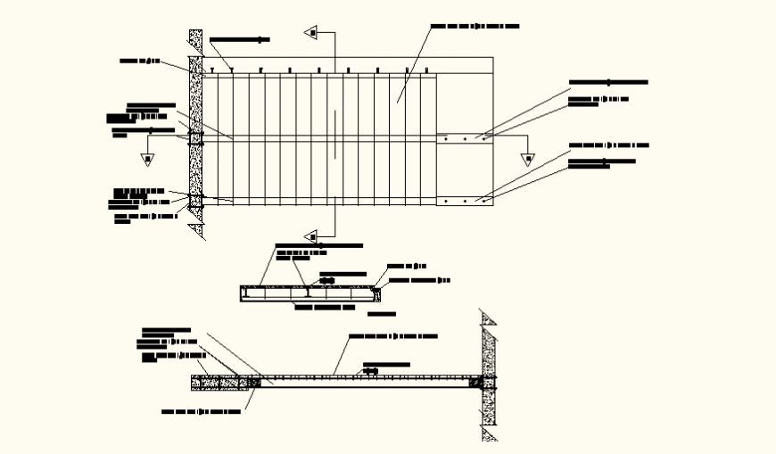 Detail of a rail grill plan and elevation autocad file