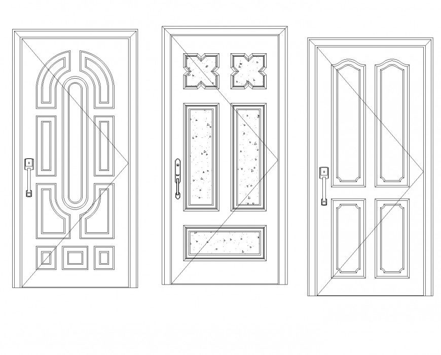Detail of Aluminum door plan dwg file