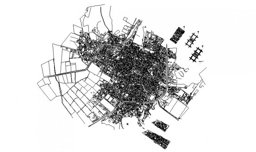 Detail of area landscaping drawings in autocad software