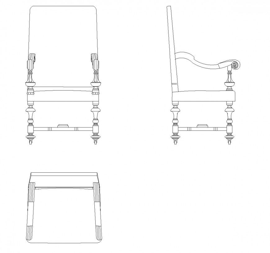 Detail of Armchair CAD Blocks plan dwg file