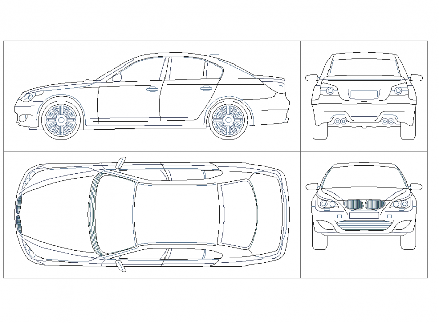 Detail of BMW elevation plan layout file