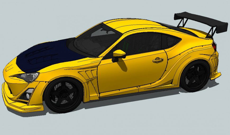 Detail of Car CAD block layout sketch-up file