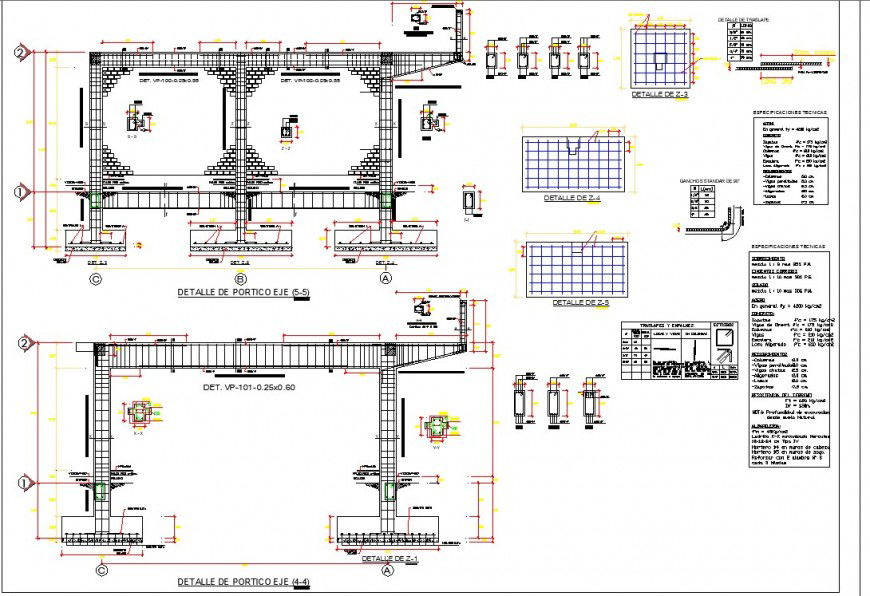Detail of column and beam construction 2d view CAD structural block layout dwg file