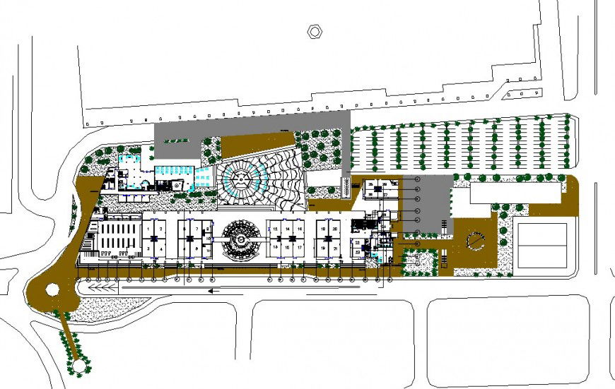 Detail of commercial office building plan autocad file