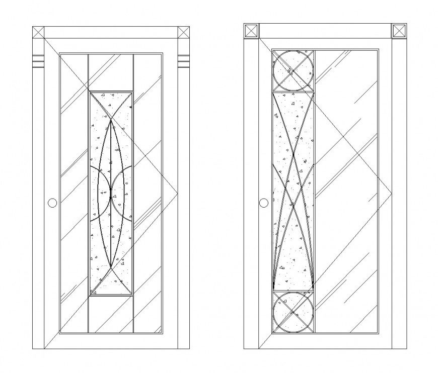 Detail of Concrete door cad blocks plan layout file