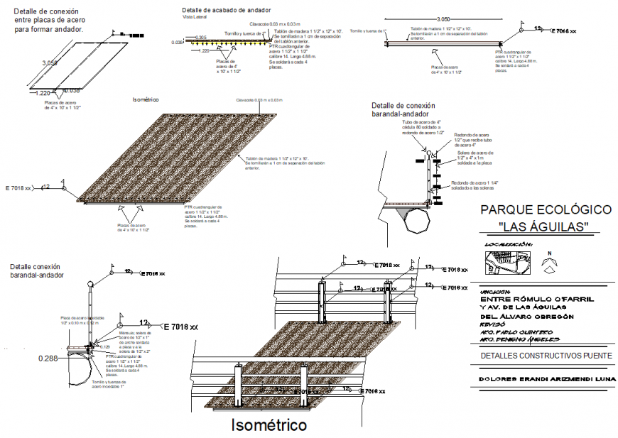 Detail of connection between steel plates to form walker detail dwg file