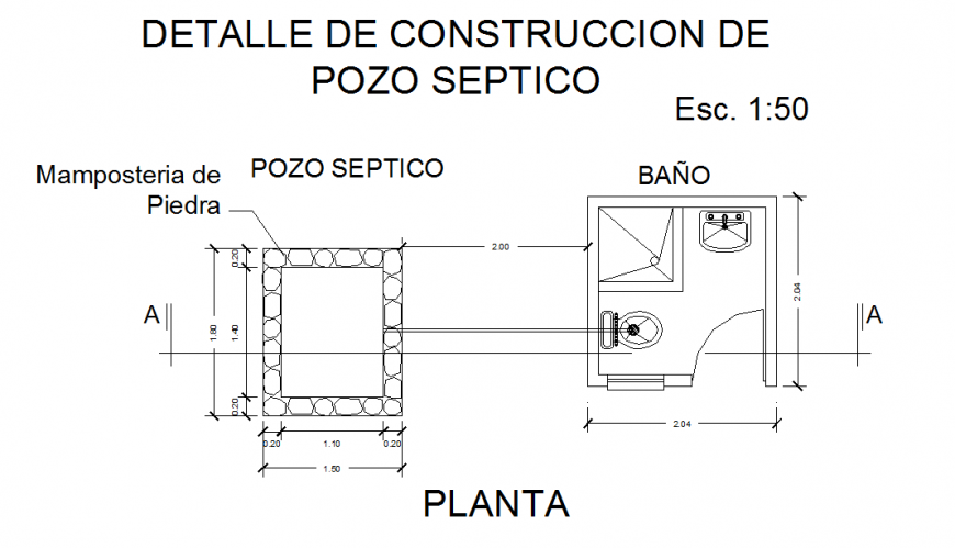 Detail of construction of septic well Design