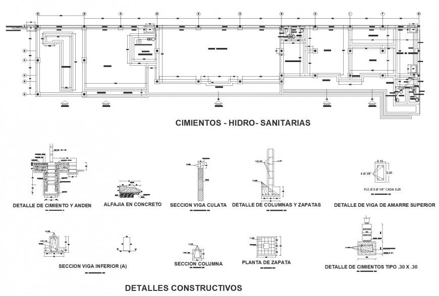 Detail of construction plan and section dwg file