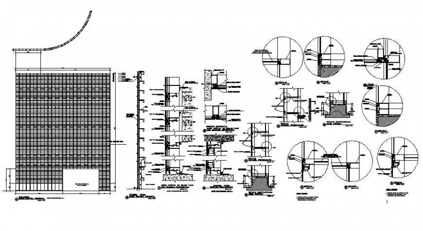 Detail of construction units section drawing in Autocad