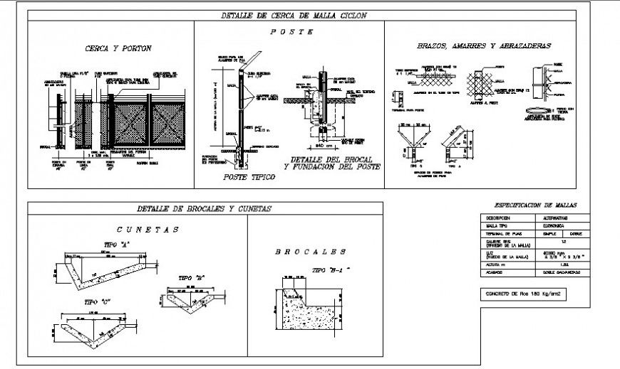 Detail of curbs and gutters section layout file