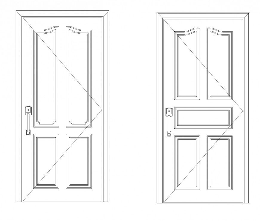 Detail of door elevation plan autocad file