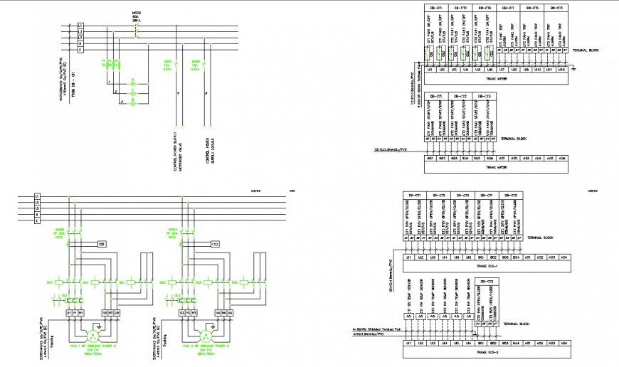 Detail of electrical circuit plan autocad file