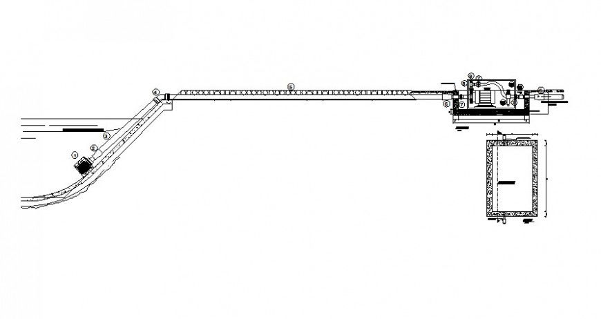 Detail of electrical motor and pipe drawing in autocad