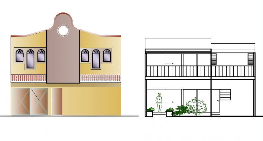 Detail of elevation house autocad file