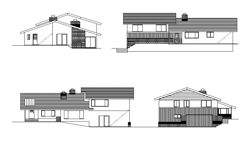 Detail of elevation house planning detail dwg file