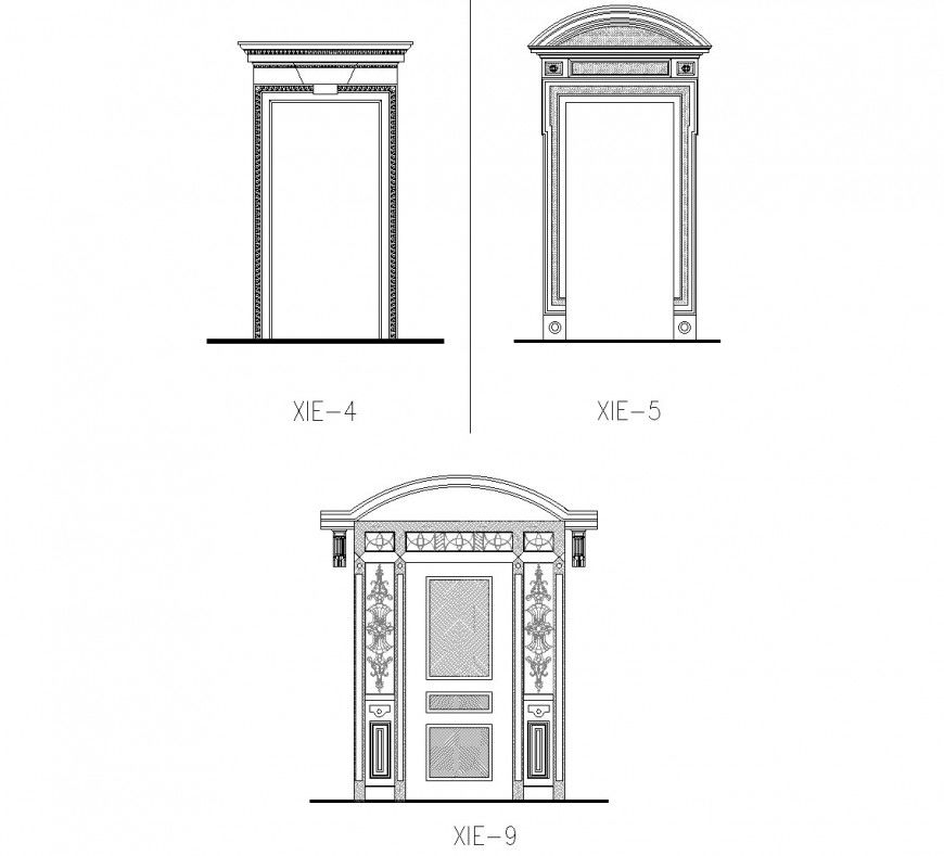 Detail of European Style CAD Gallery dwg file