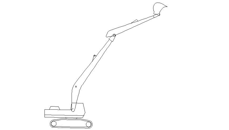 Detail of excavator machinery units 2d drawing in autocad
