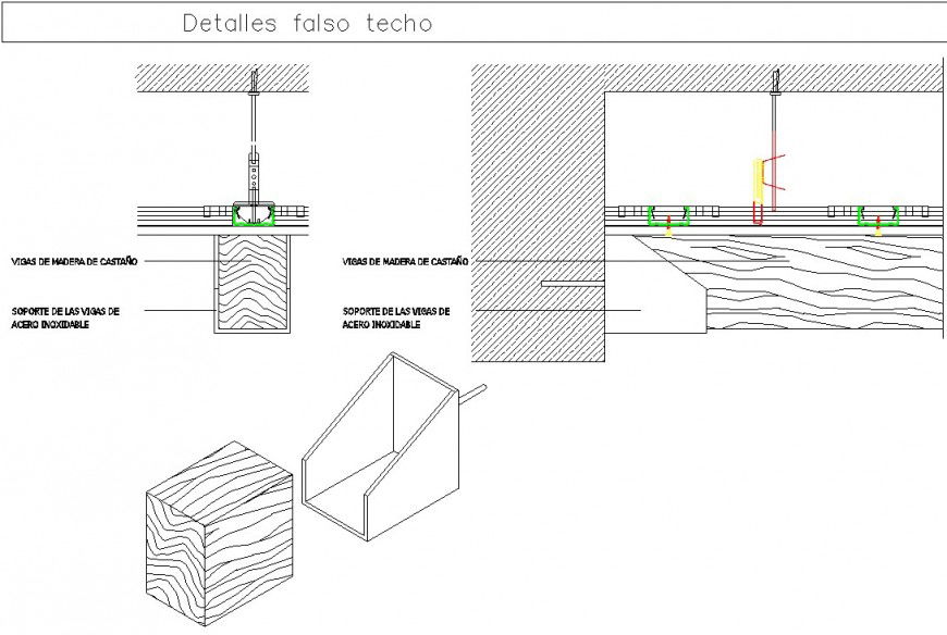 Detail of false ceiling plan and section layout file