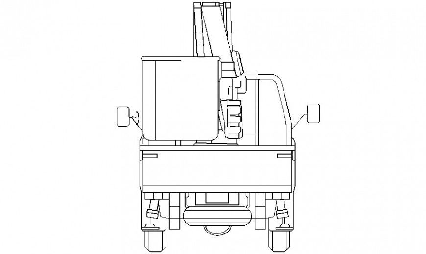 Detail of fire extinguisher truck drawing 2d view in AutoCAD