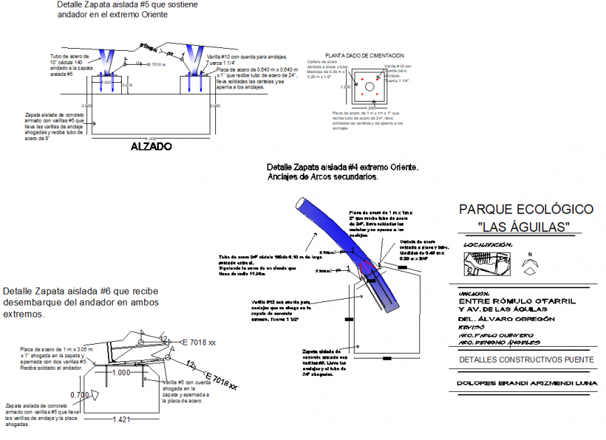 Detail of foundation isometric view autocad file