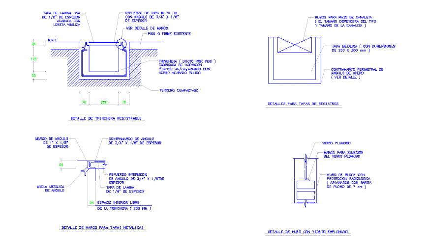 Detail of frame for metal lids