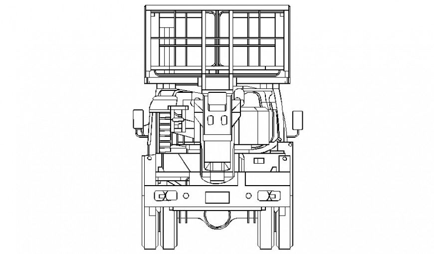 Detail of heavy loaded vehicle block drawing in autocad