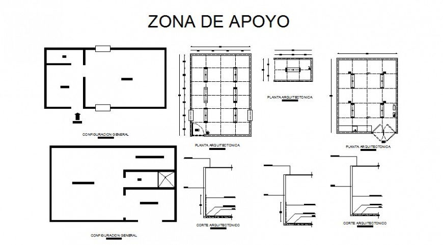 Detail of hospital line plan autocad file