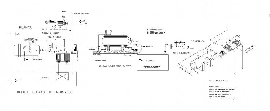 Detail of hydorpneumatic plant drawing in dwg file.
