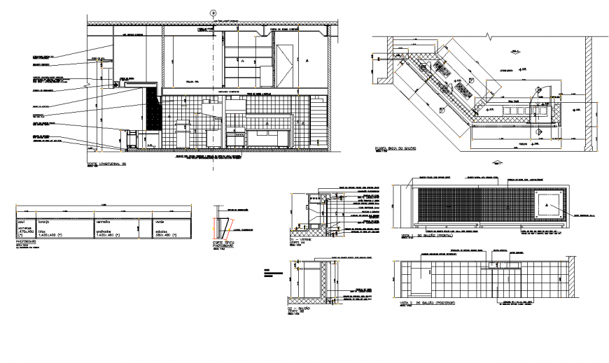 Detail of Kitchen plan and section autocad file