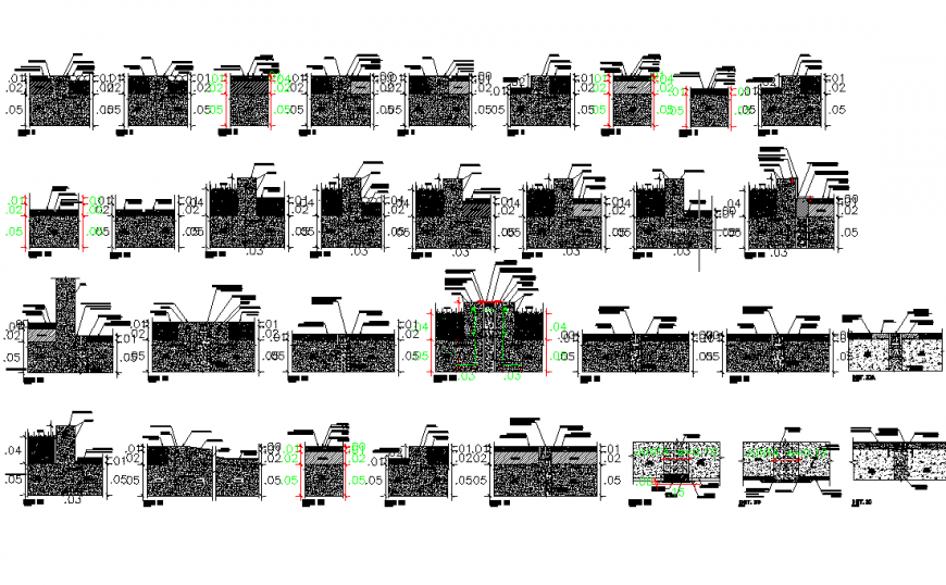 Detail of Laminate flooring construction layout file