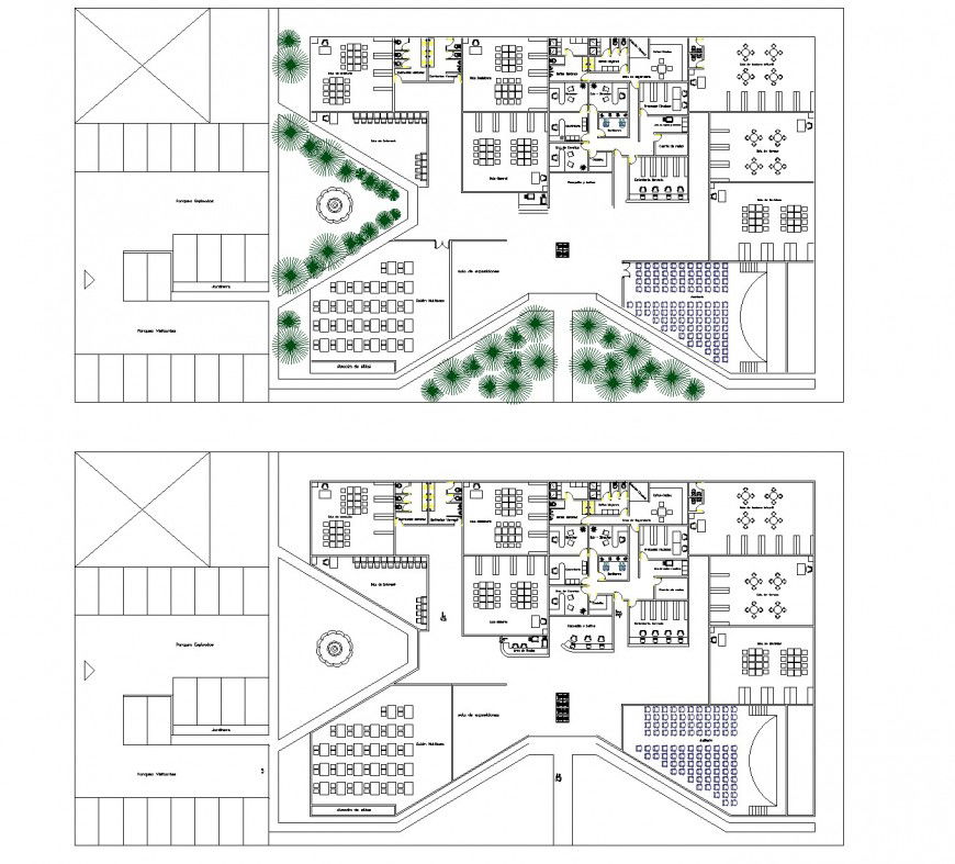 Detail of landscaping office plan autocad file