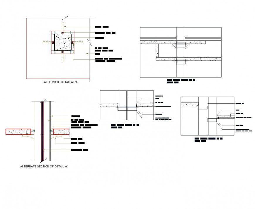 Detail of lift slab construction system plan dwg file