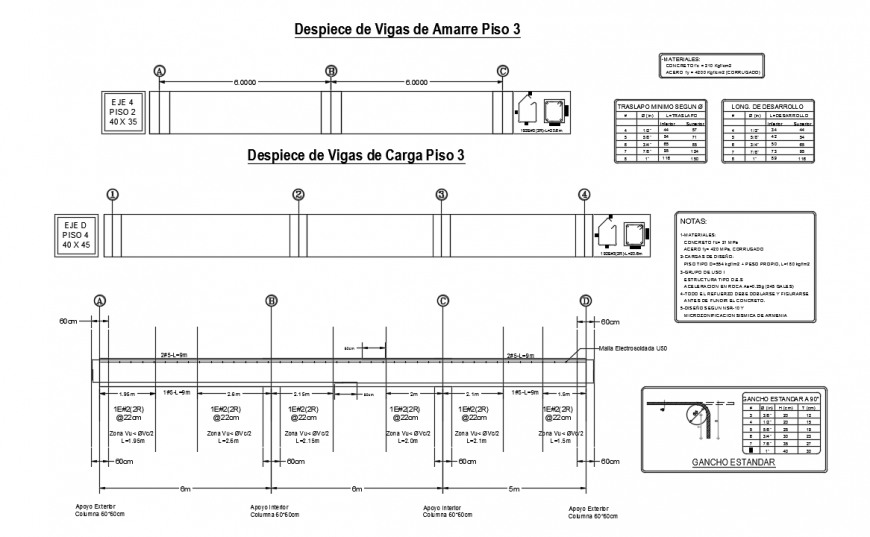Detail of Load Beams Floor Detail in DWG File