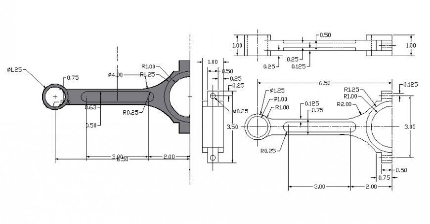 Detail of macheinry units drawing in autocad